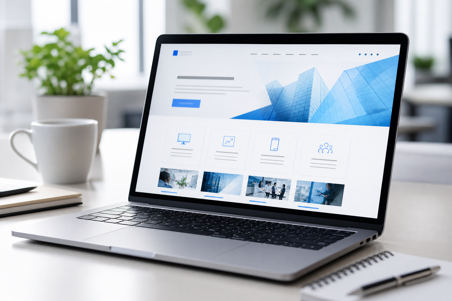 ノートPCに表示されたWebサイト